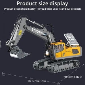 Remote Control Excavator Toy with Metal Shovel